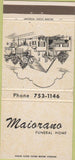 Matchbook Cover - Maiorano Funeral Home Waterbury CT 30 Strike