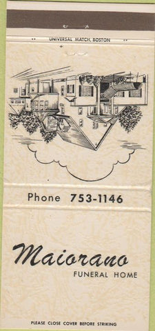 Matchbook Cover - Maiorano Funeral Home Waterbury CT 30 Strike