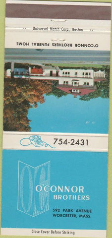 Matchbook Cover - O'Connor Brothers Funeral Home Worcester MA 30 Strike