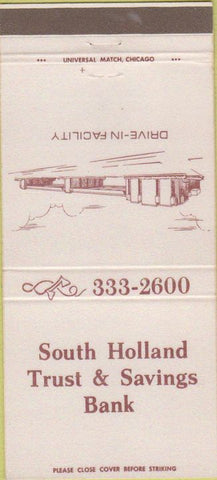 Matchbook Cover - South Holland Trust Savings IL 30 Strike