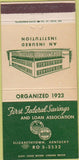 Matchbook Cover - First Federal Savings Loan Elizabethtown KY 30 Strike