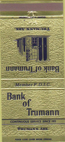 Matchbook Cover - Bank of Trumann AR 30 Strike