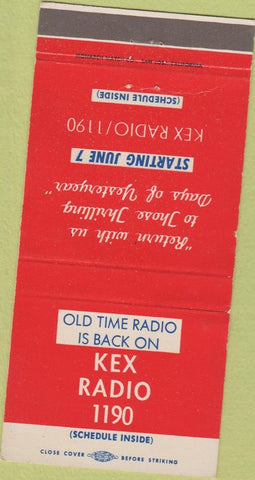 Matchbook Cover - KEX Radio 1190 Portland OR? Lone Ranger 30 Strike