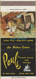 Matchbook Cover - Paul's Steak House Olean NY 30 Strike