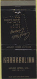 Matchbook Cover - Karakahl Inn Mount Horeb WI 30 Strike