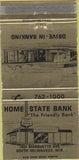 Matchbook Cover - Home State Bank South Milwaukee WI 30 Strike