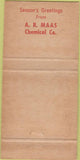 Matchbook Cover - AR Maas Chemical CO Sidney Solow 30 Strike