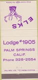 Matchbook Cover - Elks Club Palm Springs CA 30 Strike