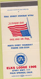 Matchbook Cover - Elks Lodge Palm Springs CA 30 Strike