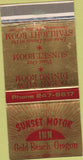 Matchbook Cover - Sunset Motor Inn Gold Beach OR 30 Strike