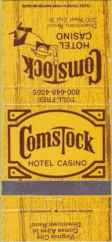 Matchbook Cover - Comstock Hotel Casino Reno NV 30 Strike