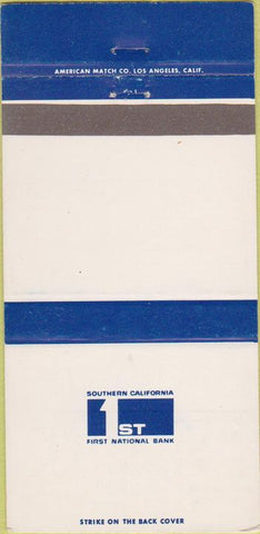 Matchbook Cover - 1st National Bank of Southern California 30 Strike
