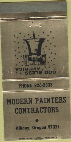 Matchbook Cover - Modern Painters Contractors Albany OR WEAR 30 Strike