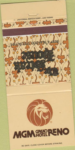 Matchbook Cover - MGM Grand Hotel Reno NV 30 Strike