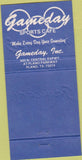 Matchbook Cover - Gameday Sports Cafe Plano TX 30 Strike