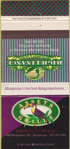 Matchbook Cover - Assets Grille Albuquerque NM 30 Strike