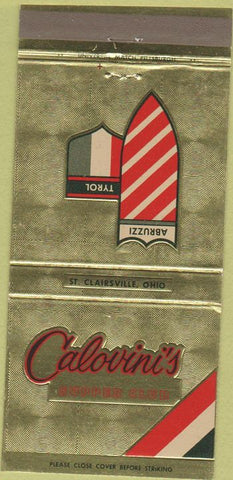 Matchbook Cover - Calovini's Supper Club St Clairsville OH 30 Strike