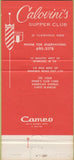 Matchbook Cover - Calovini's Supper Club St Clairsville OH 30 Strike