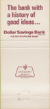 Matchbook Cover - Dollar Savings Bank Pittsburgh PA 30 Strike
