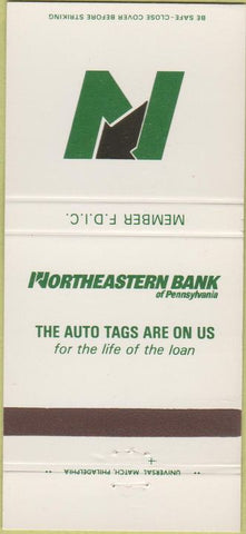 Matchbook Cover - Northeastern Bank of PA Scranton Wilkes Barre 30 Strike