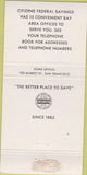 Matchbook Cover - Citizens Federal Savings San Francisco CA 30 Strike