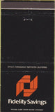 Matchbook Cover - Fidelity Savings Northern CA  30 Strike