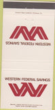 Matchbook Cover - Western Federal Savings Los Angeles CA Burlingame 30 Strike