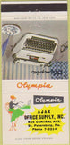 Matchbook Cover - Olympia Typewriters AJAX ST Petersburg FL girlie 30 Strike