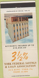 Matchbook Cover - York Federal Savings Loan PA 30 Strike