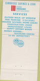 Matchbook Cover - Cambridge Savings Loan OH 30 Strike