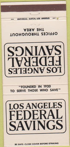 Matchbook Cover - Los Angeles Federal Savings CA 30 Strike