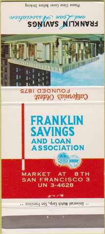 Matchbook Cover - Franklin Savings Loan San Francisco CA 30 Strike