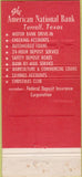 Matchbook Cover - American National Bank Terrell TX 30 Strike