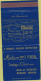 Matchbook Cover - Madison First Federal Savings Loan Madison IN 30 Strike