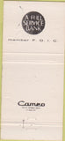 Matchbook Cover - Farmers State Bank Union City OH 30 Strike