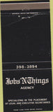 Matchbook Cover - Jobs N Things Agency San Francisco CA WEAR 30 Strike