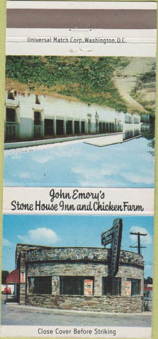 Matchbook Cover - Stone House Inn Silver Spring MD 30 Strike
