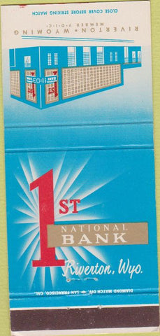 Matchbook Cover - 1st Bank of Riverton WY 30 Strike