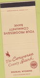 Matchbook Cover - Converse Bounty Bank Douglas WY 30 Strike