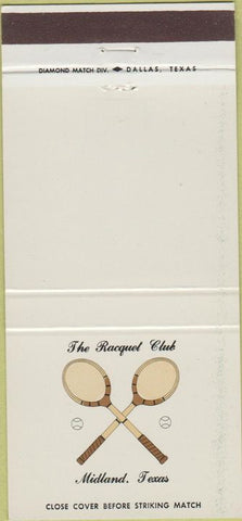 Matchbook Cover - The Racquet Club Midland TX 30 Strike
