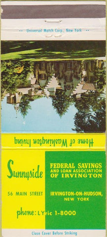 Matchbook Cover - Sunnyside Federal Savings Irvington on Hudson NY 30 Strike