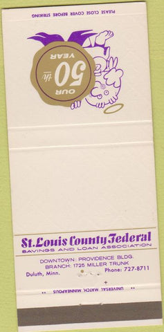 Matchbook Cover - St Louis County Federal Duluth MN 30 Strike