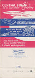 Matchbook Cover - Central Finance Co Mobile AL 30 Strike