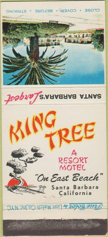 Matchbook Cover - King Tree Santa Barbara CA WORN True Color 30 Strike