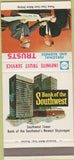 Matchbook Cover - Bank of the Southwest Houston TX SAMPLE 30 Strike