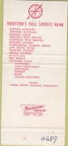 Matchbook Cover - Bank of the Southwest Houston TX SAMPLE 30 Strike