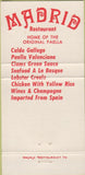 Matchbook Cover - Madrid Restaurant Spanish Food Los Angeles CA 30 Strike