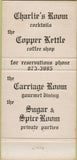 Matchbook Cover - Charlie's Room Bishop CA 30 Strike