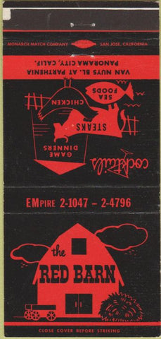 Matchbook Cover - The Red Barn Panorama City CA 30 Strike