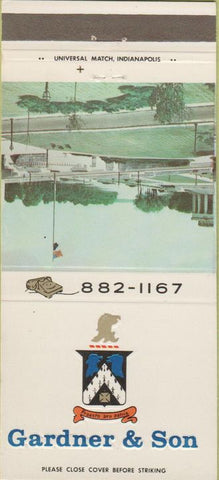 Matchbook Cover - Gardner  and  Son Funeral Home Vincennes IN 30 Strike